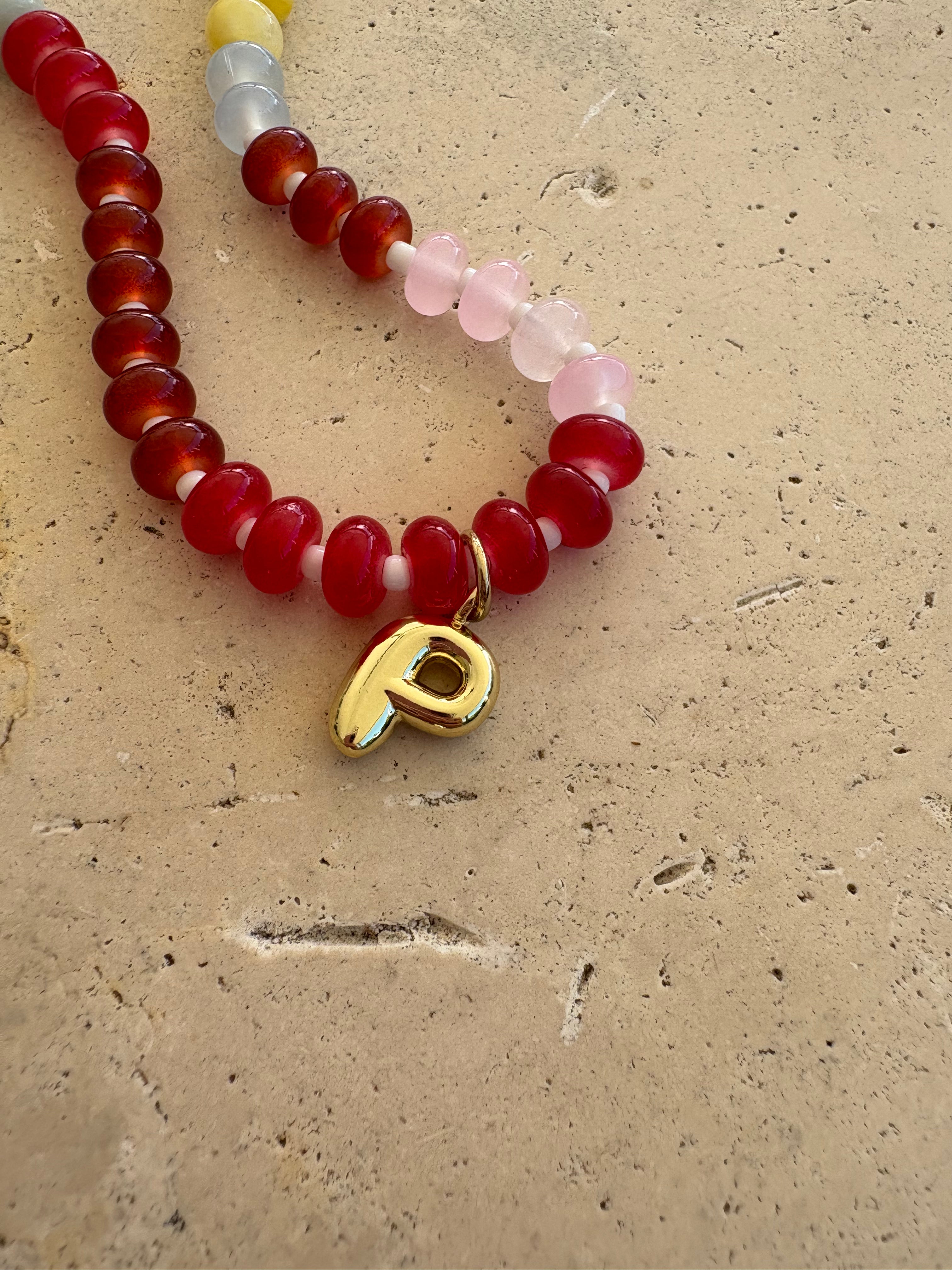 Kika Beaded Initial Necklace