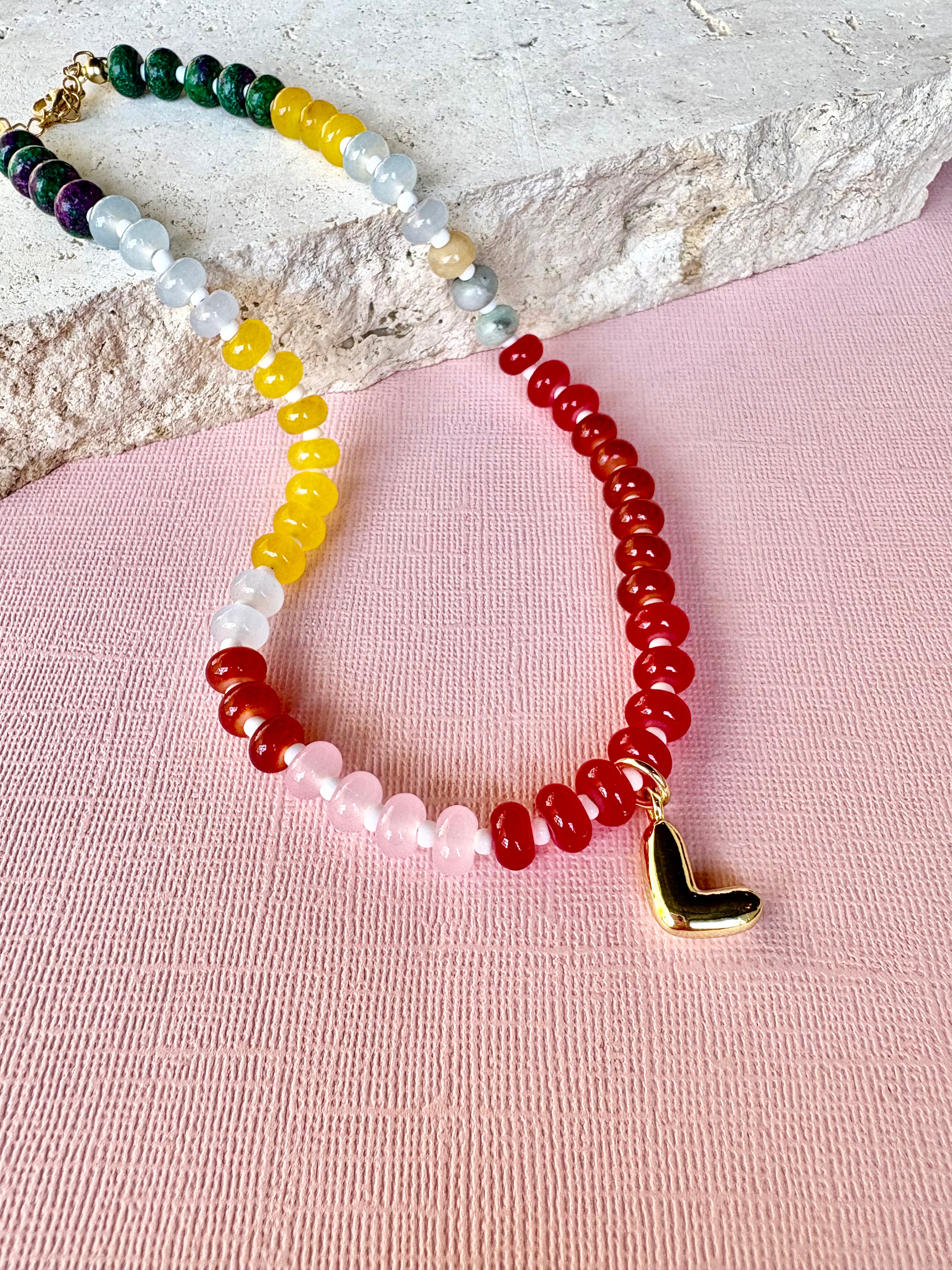 Kika Beaded Initial Necklace