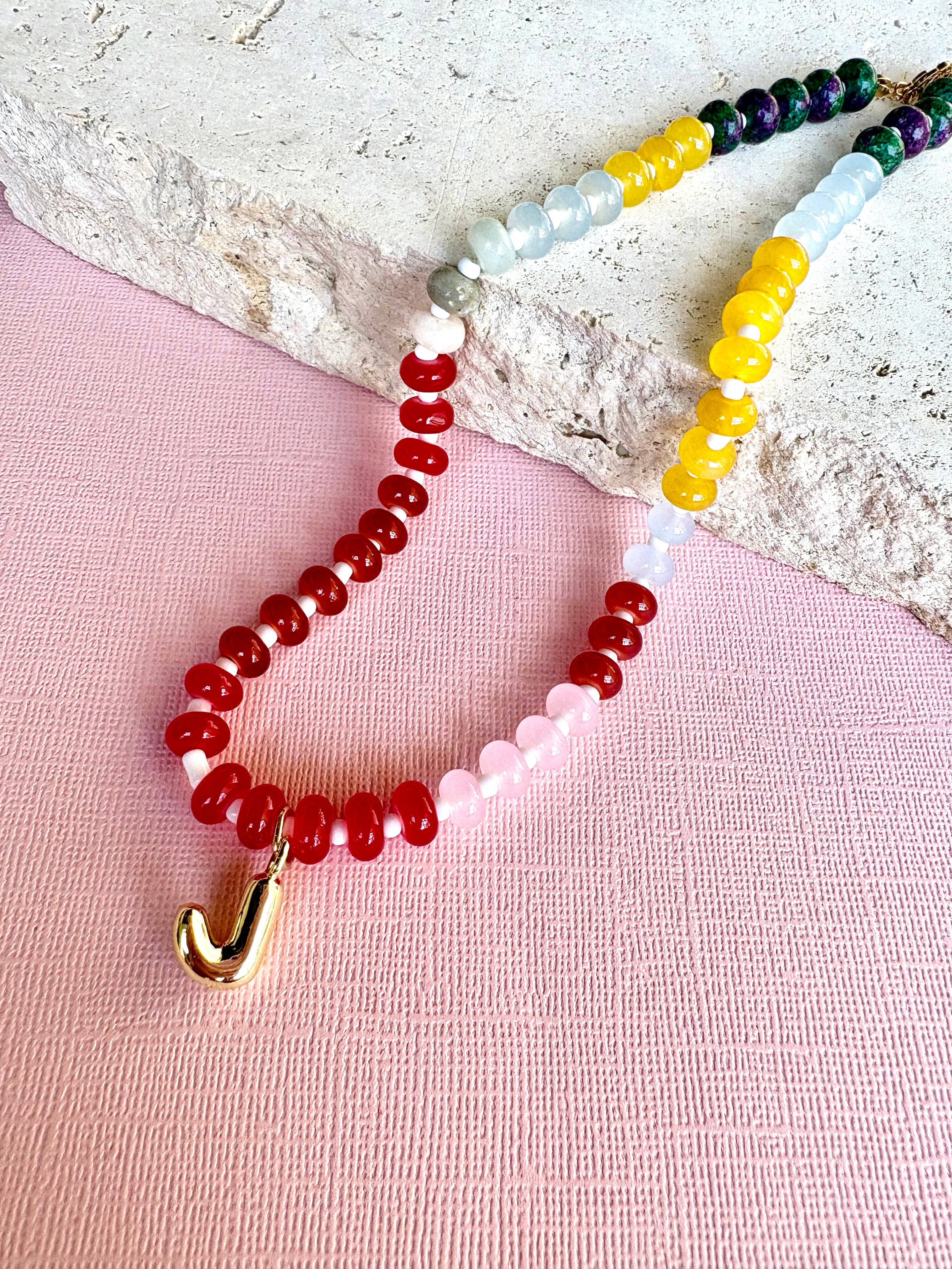 Kika Beaded Initial Necklace