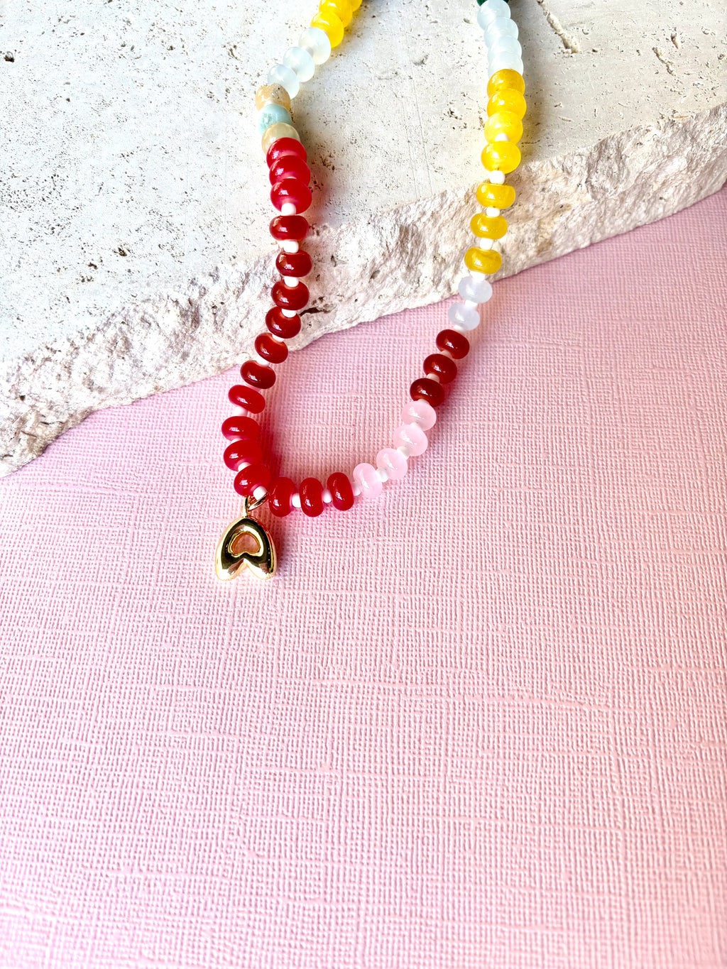 Kika Beaded Initial Necklace