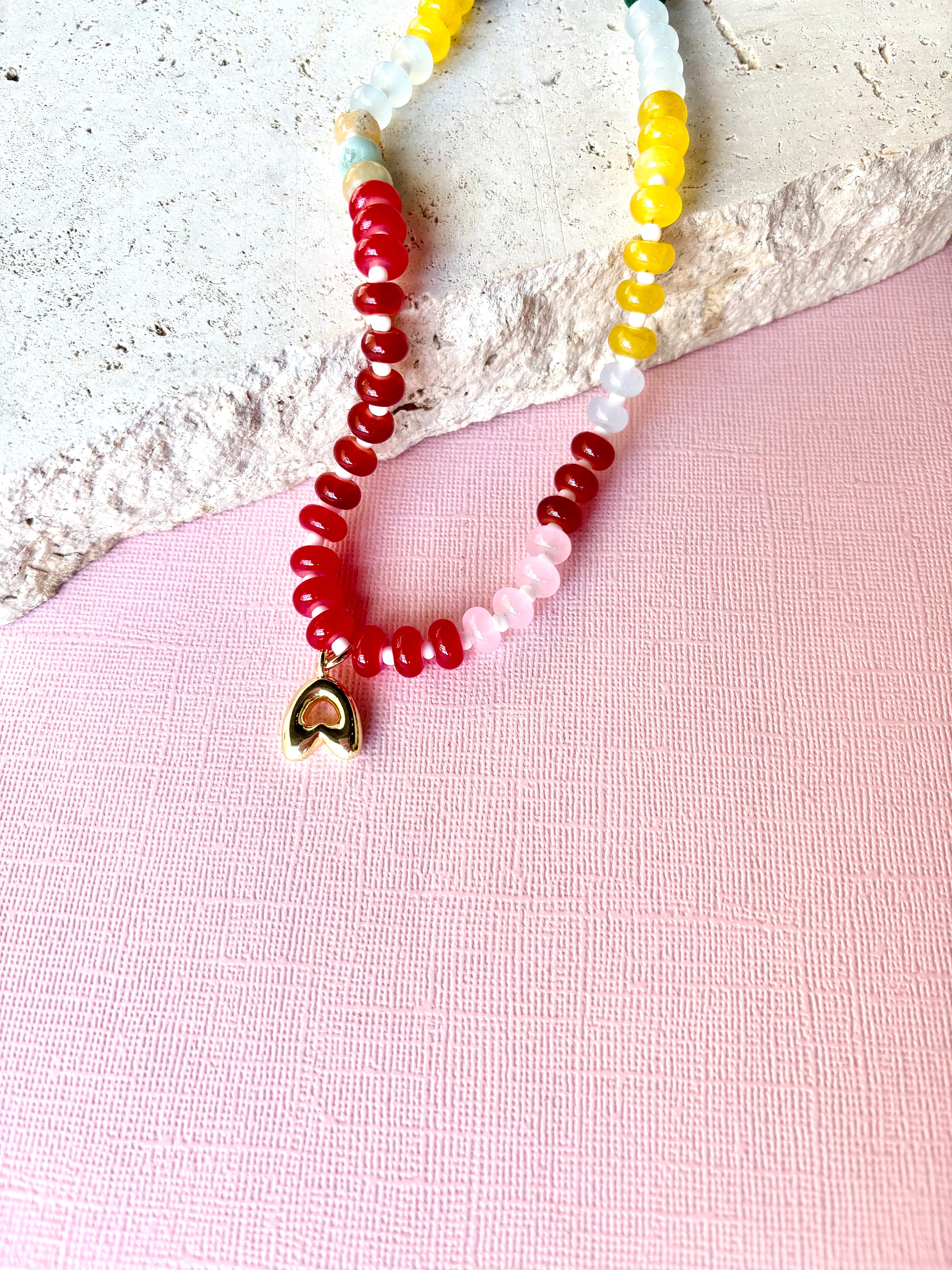 Kika Beaded Initial Necklace