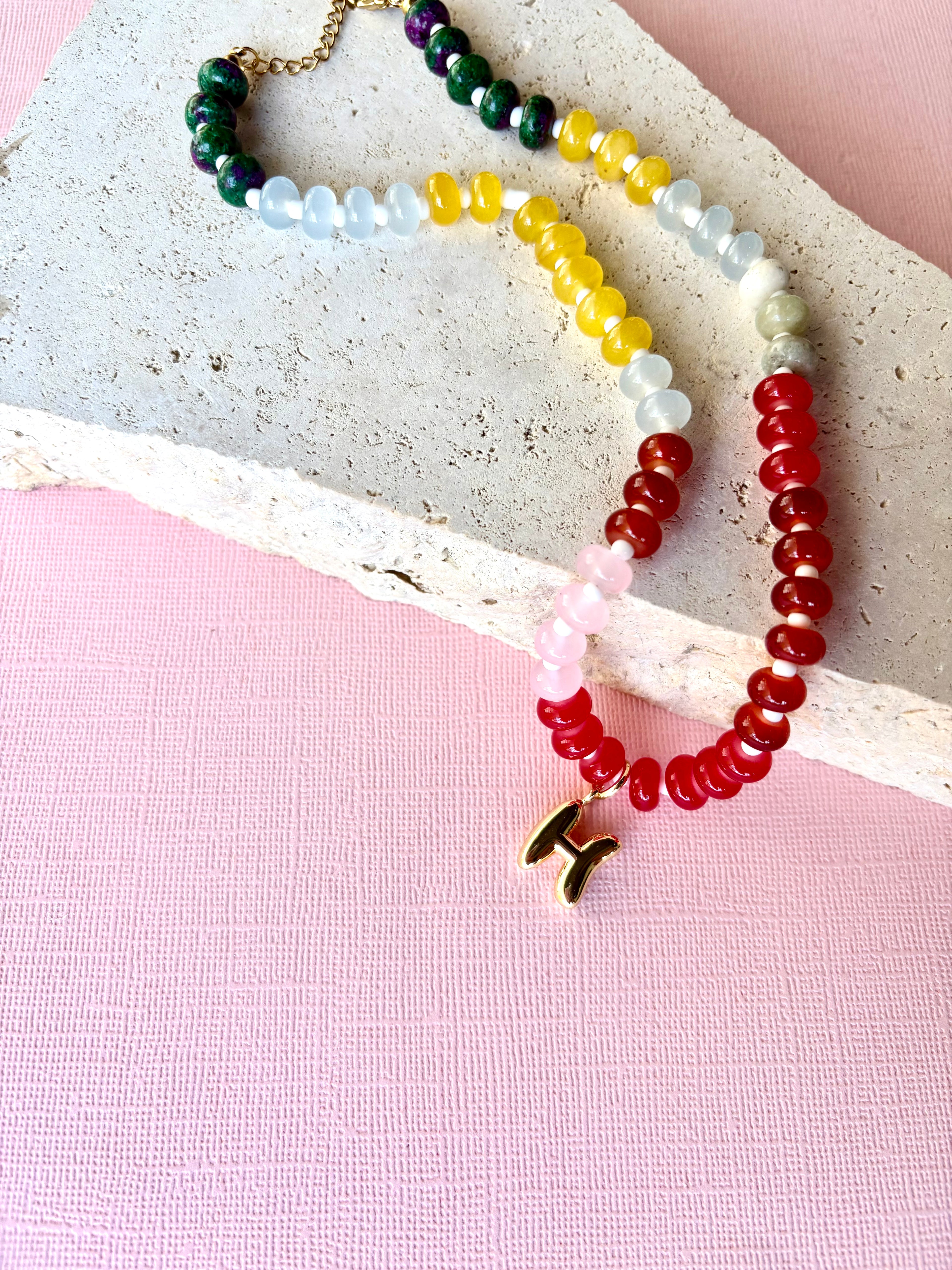 Kika Beaded Initial Necklace