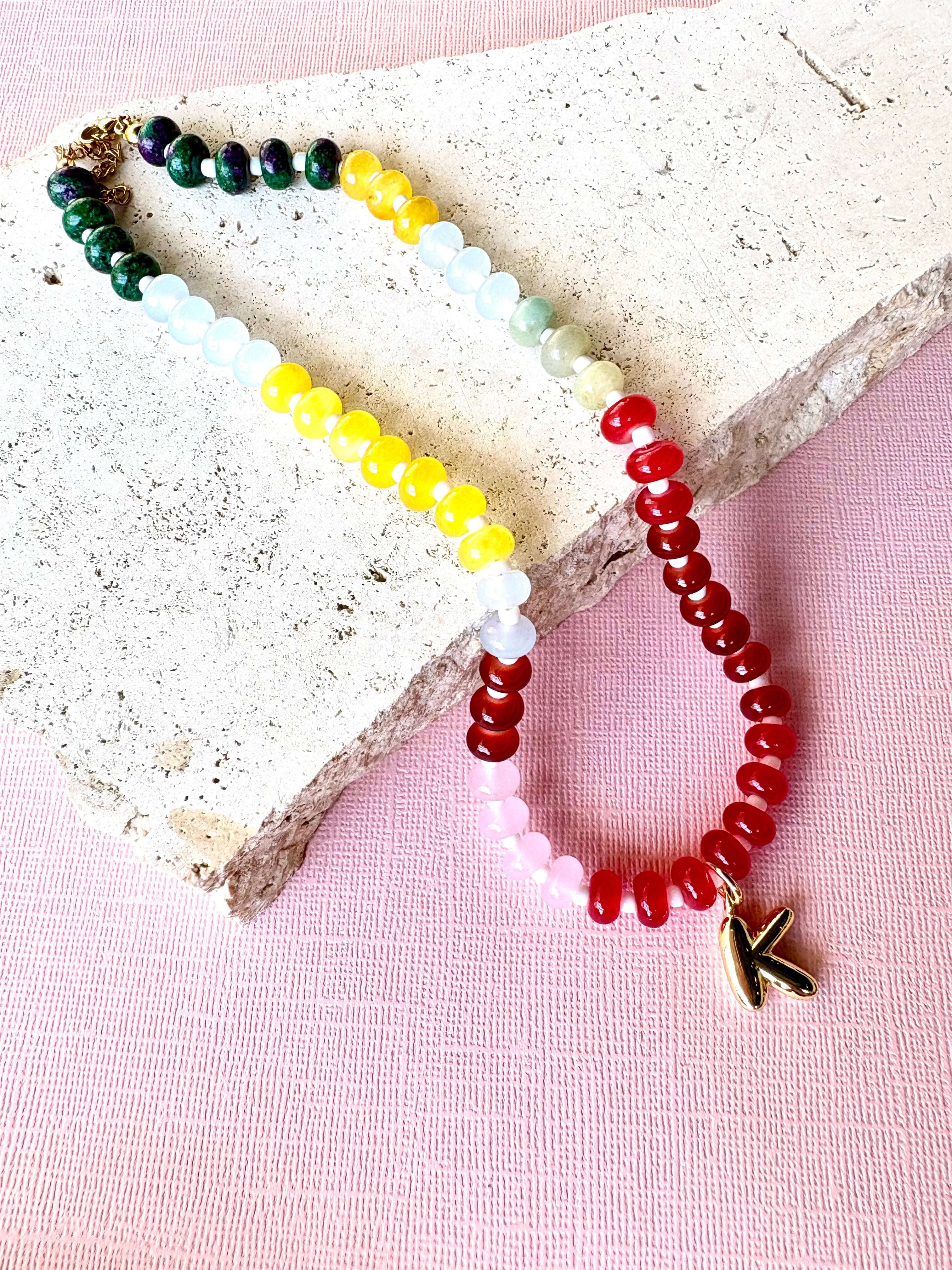 Kika Beaded Initial Necklace