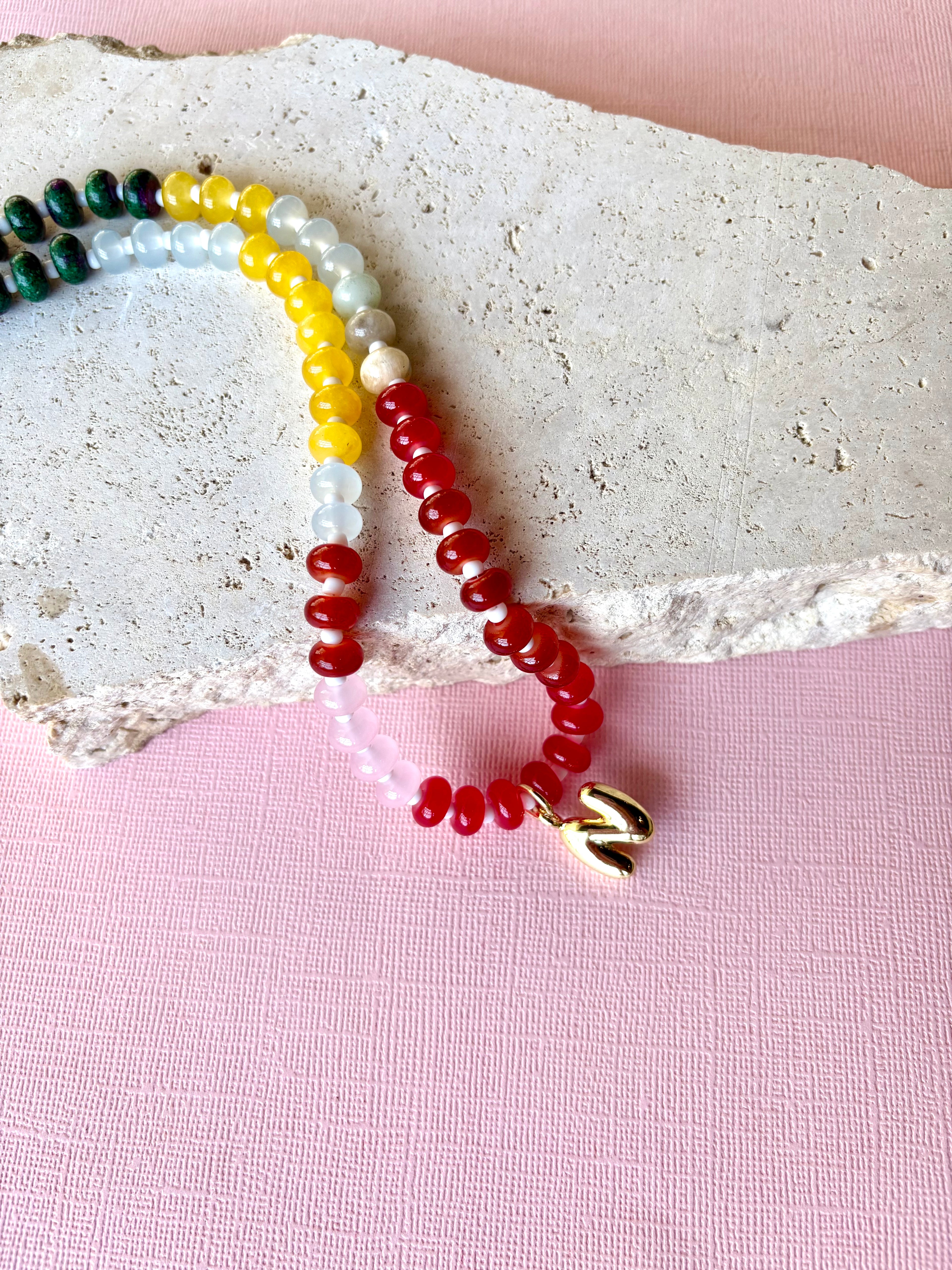 Kika Beaded Initial Necklace