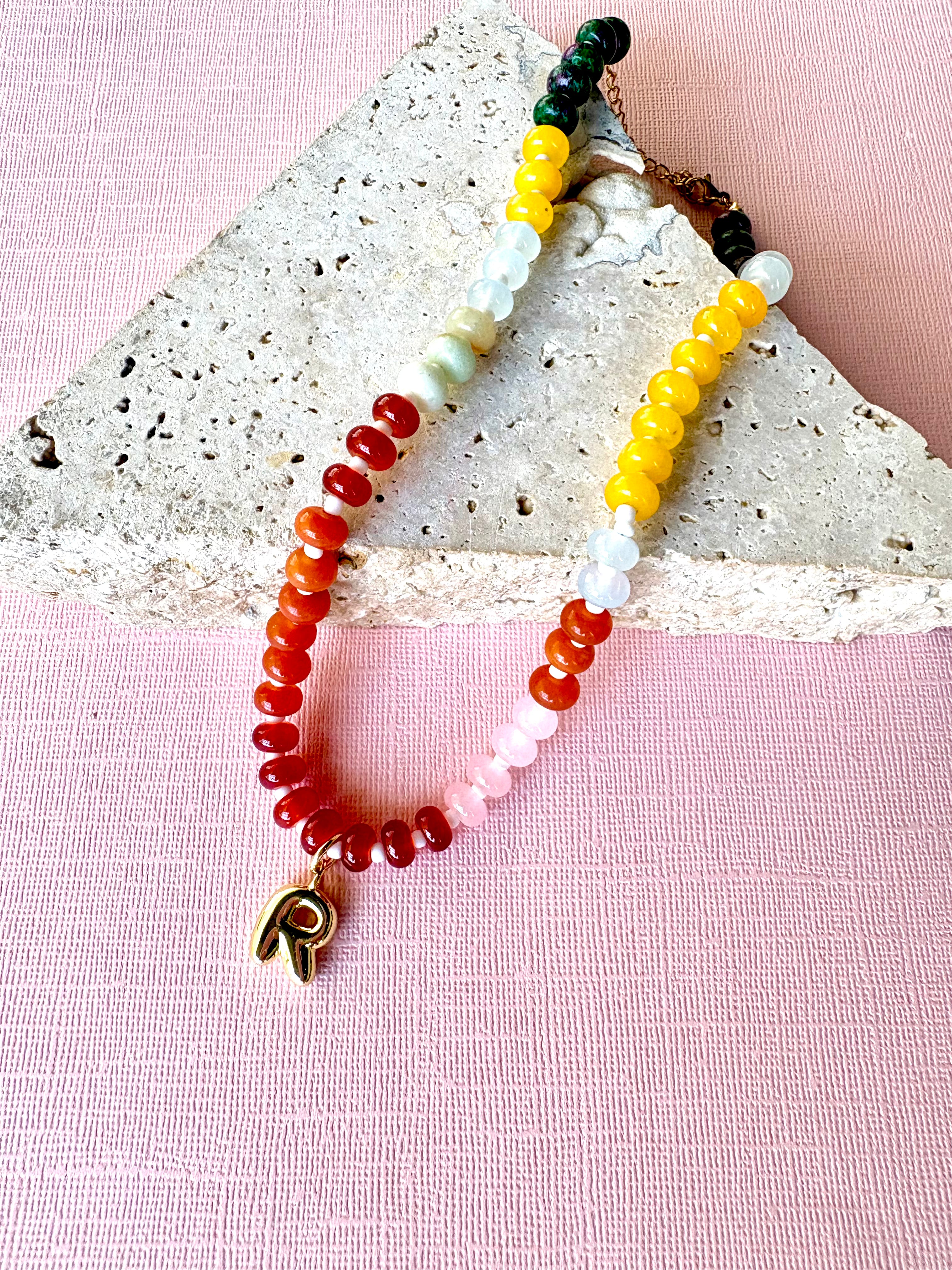 Kika Beaded Initial Necklace