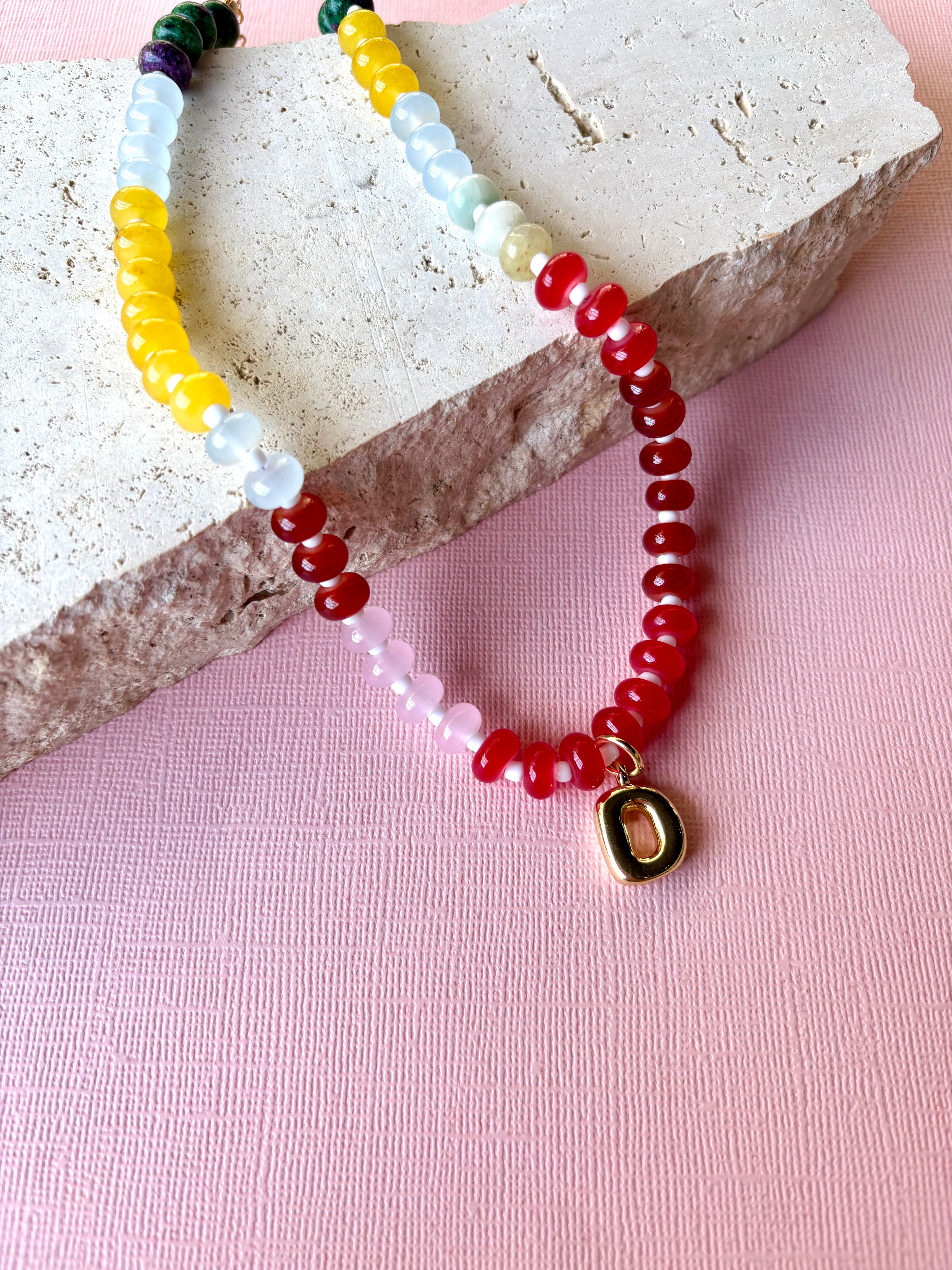 Kika Beaded Initial Necklace