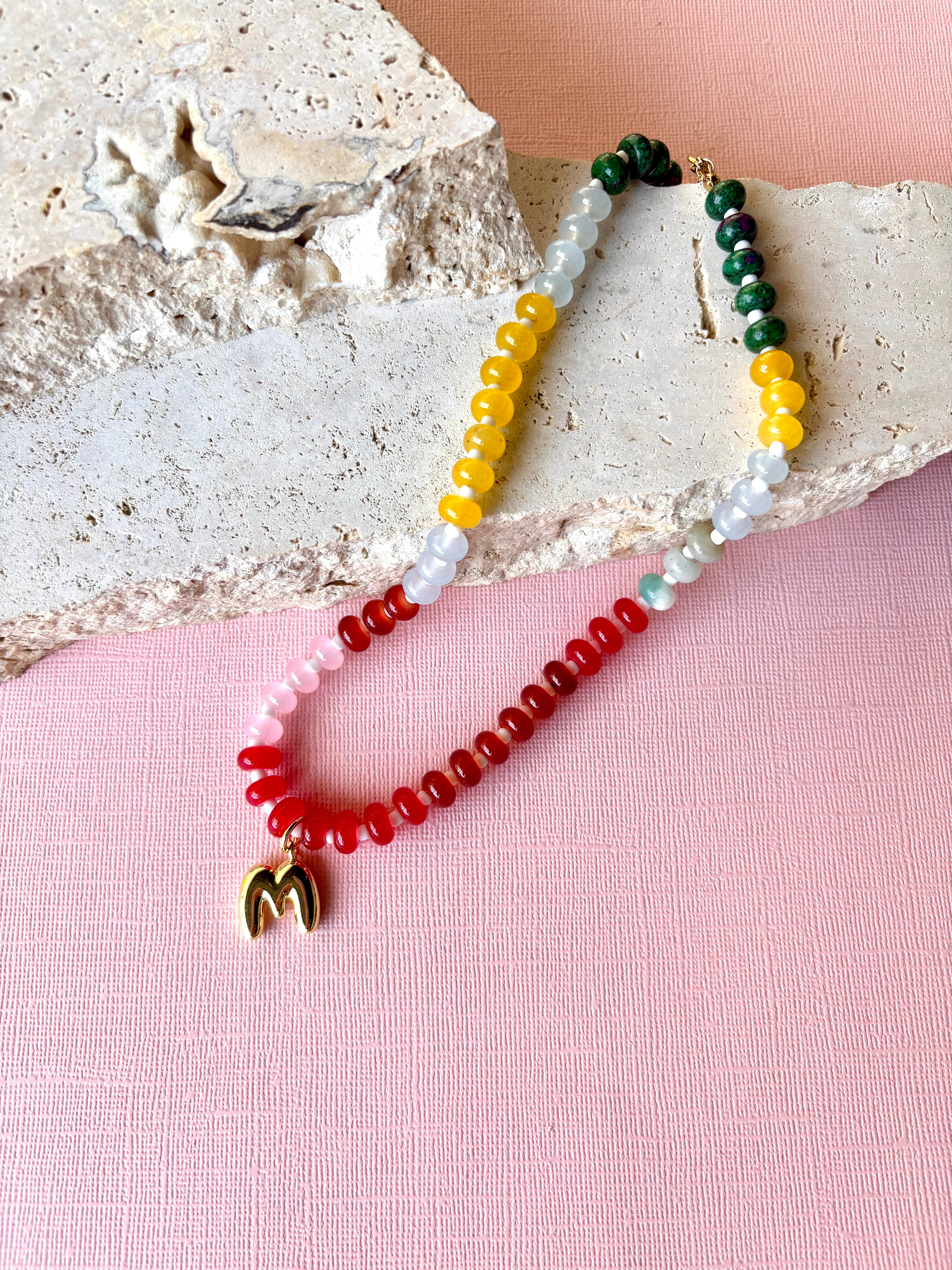 Kika Beaded Initial Necklace