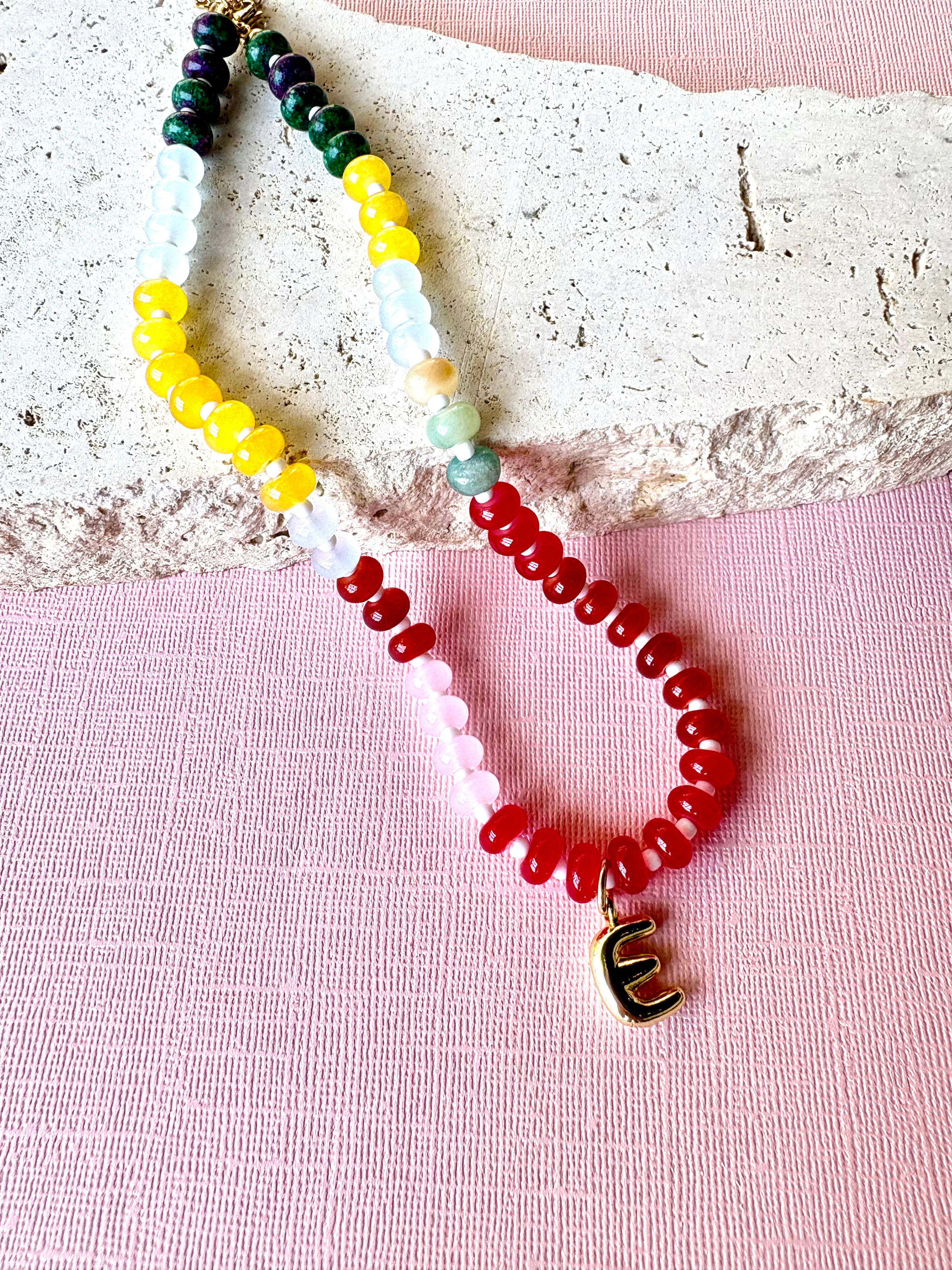 Kika Beaded Initial Necklace