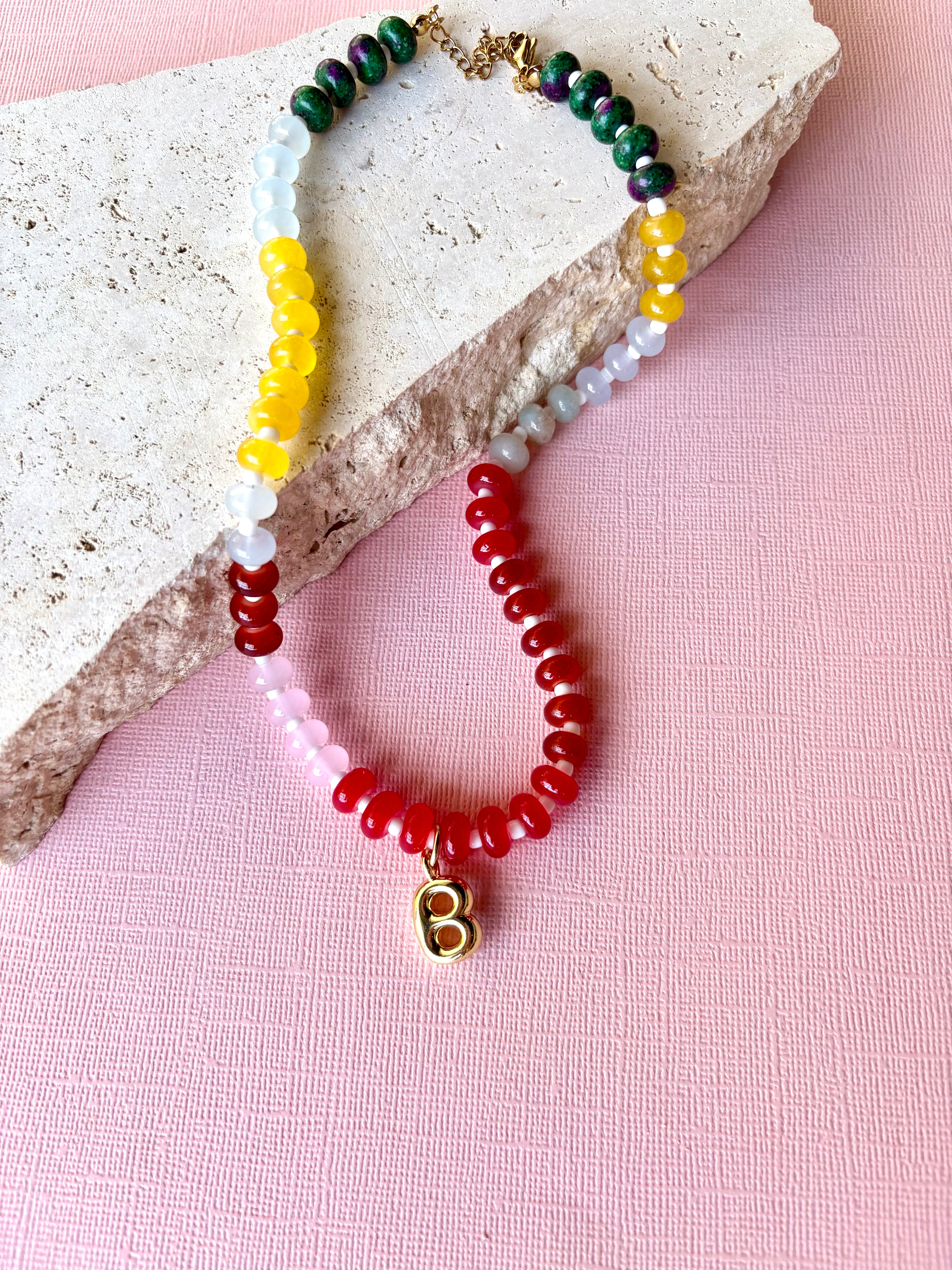 Kika Beaded Initial Necklace