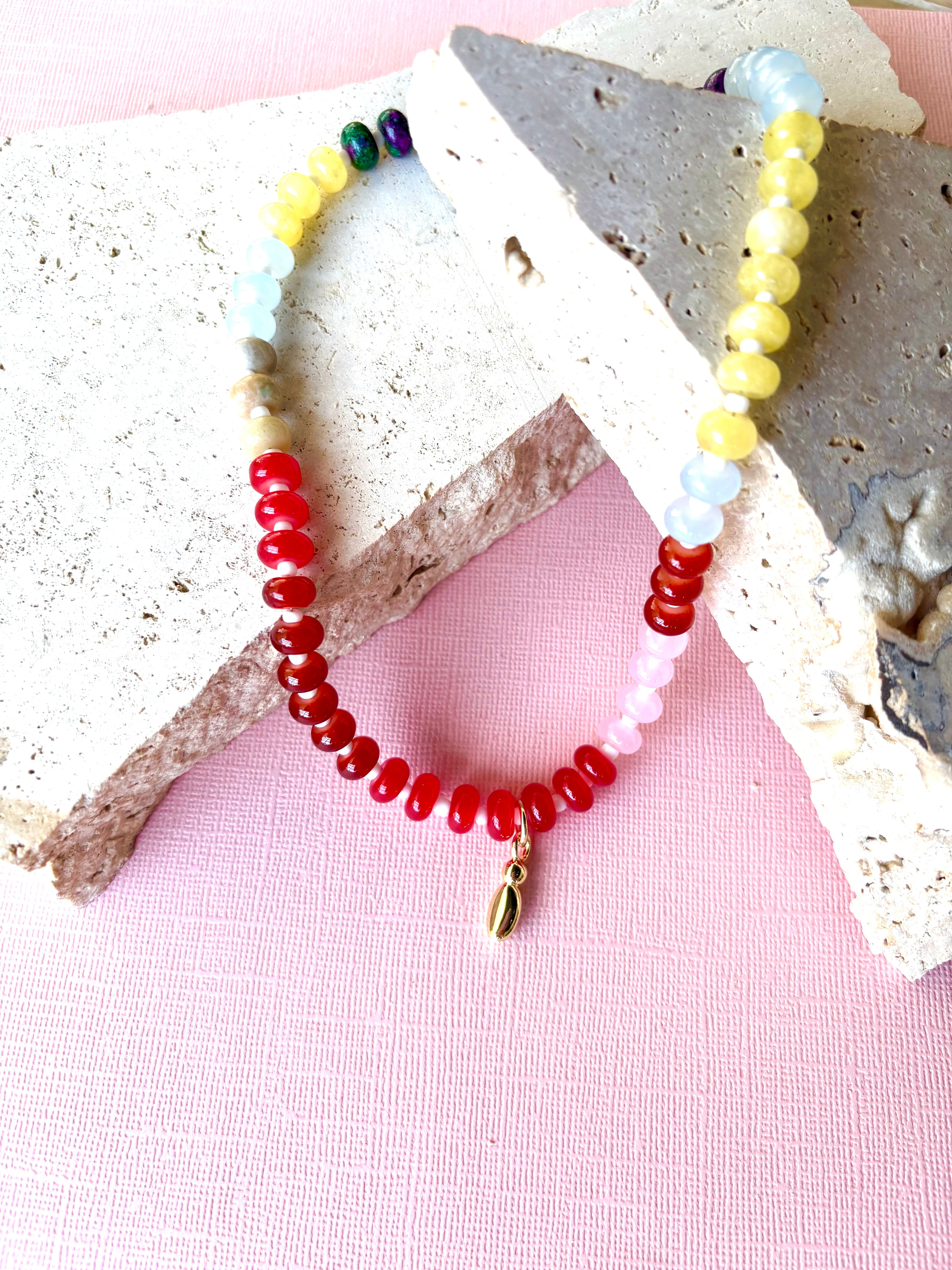 Kika Beaded Initial Necklace